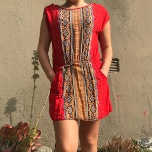 Red Sundress with colorful print